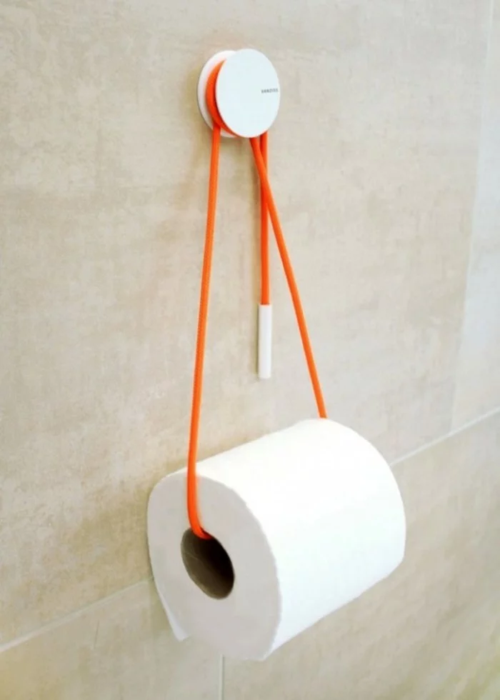 einfaches Design Toilettenpapierhalter WC Papierhalter orangefarbenes Band 