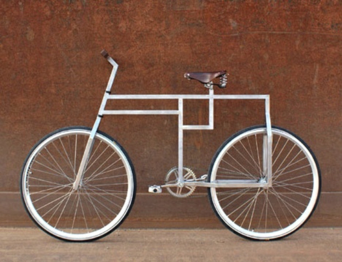 Bauhausstil Bauhaus Fahrrad Konstruktion silber