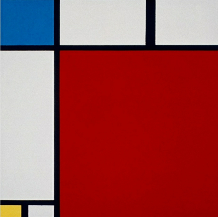 Bauhausstil Piet Mondrian composition rot gelb blau