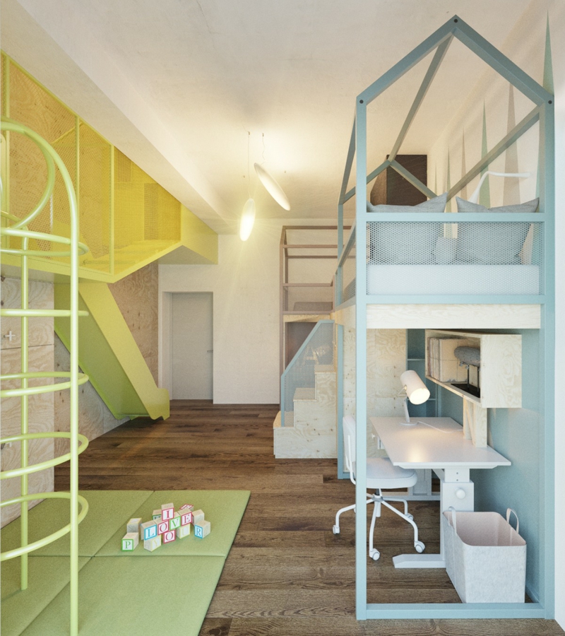 Designer Ideen Kinderzimmer gestalten Etagenbetten