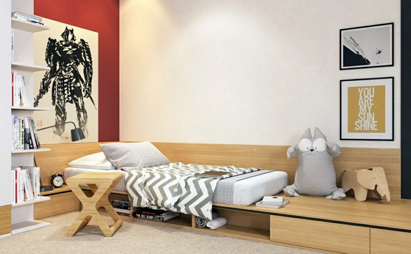 Designer Ideen Kinderzimmer gestalten Junge Holzmöbel