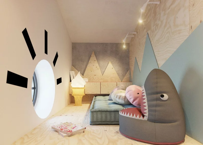 Designer Möbel Kinderzimmer Ideen Sessel Haifisch