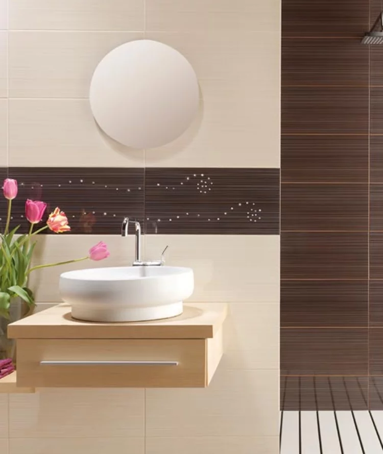 Feng Shui Badezimmer Spiegel rund Zimmerpflanzen