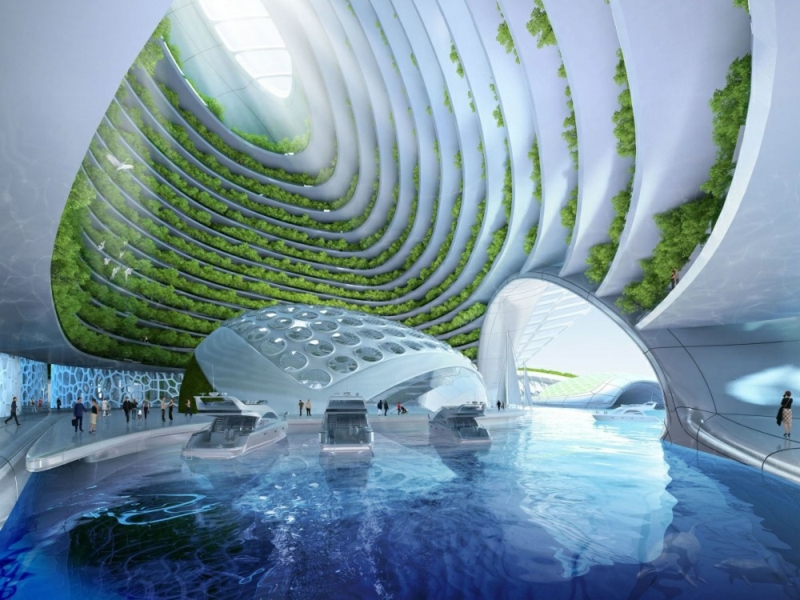 Futuristische Architektur Aequorea floating city