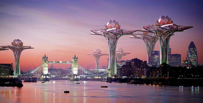 Futuristische Architektur Bauen und Leben Cities Sky Projekt