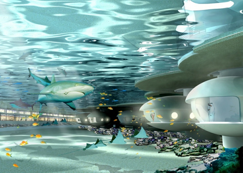 Futuristische Architektur Bauen und Leben Underwater Hotel