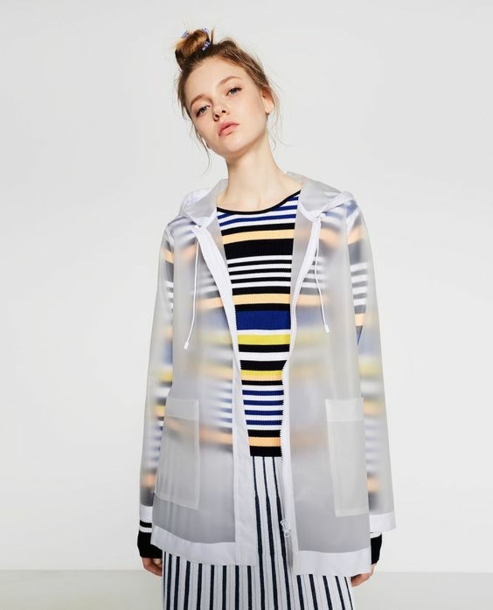 Modetrends durchsichtige Kleider Zara Mantel weiß transparent