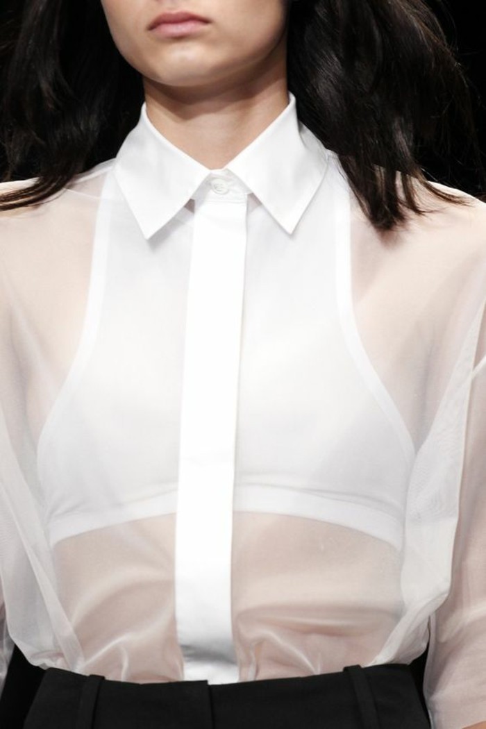 Modetrendstransparente Kleider transparentes weißes Hemd