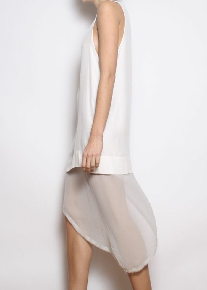 Modetrends transparente Kleider Sommerkleid weiß