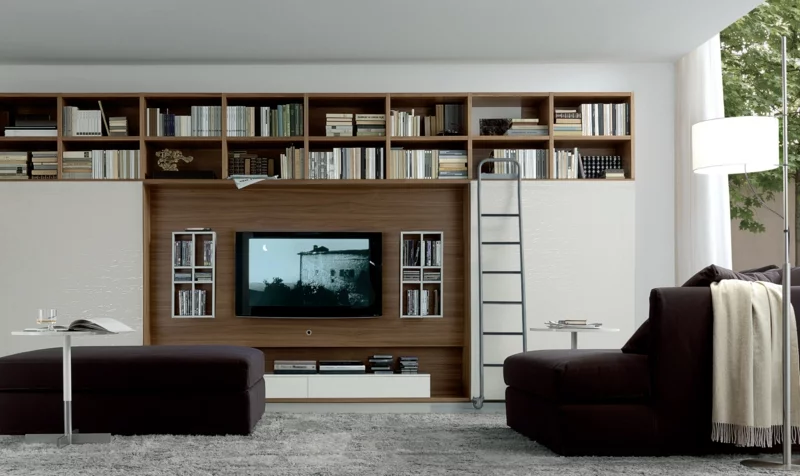 Wohnwand Design Bücherregal Wohnzimmer Möbel TV Wände
