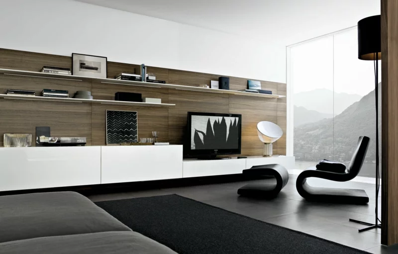 Wohnwand modern Wohnzimmermöbel TV Wände praktisch