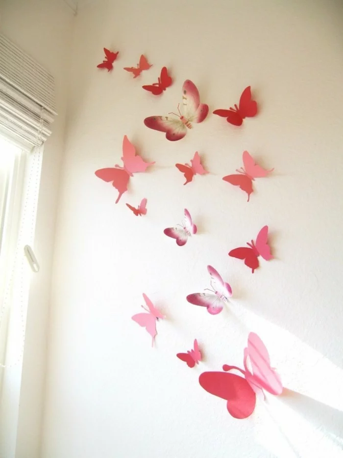 kreativ basteln und Schmetterlinge aus Papier machen