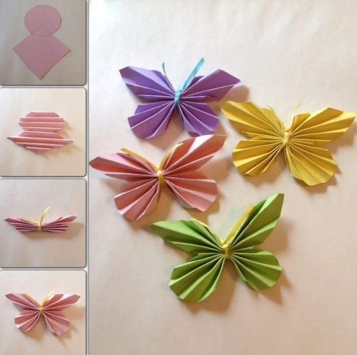 Schmetterlinge aus Papier falten