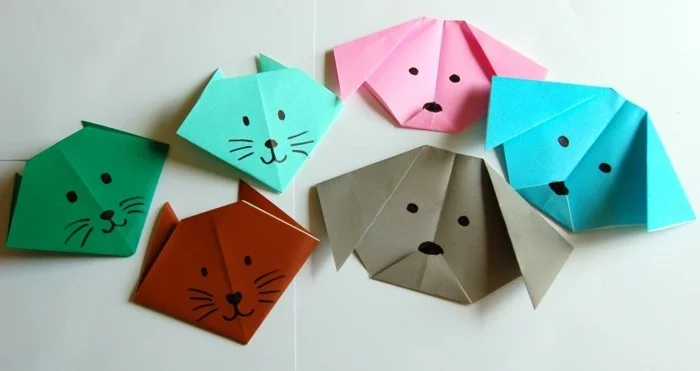 kreativ basteln und Tiergesichter aus Papier machen