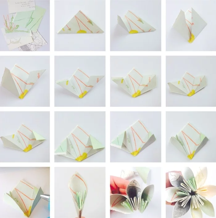 Blume aus Papier falten
