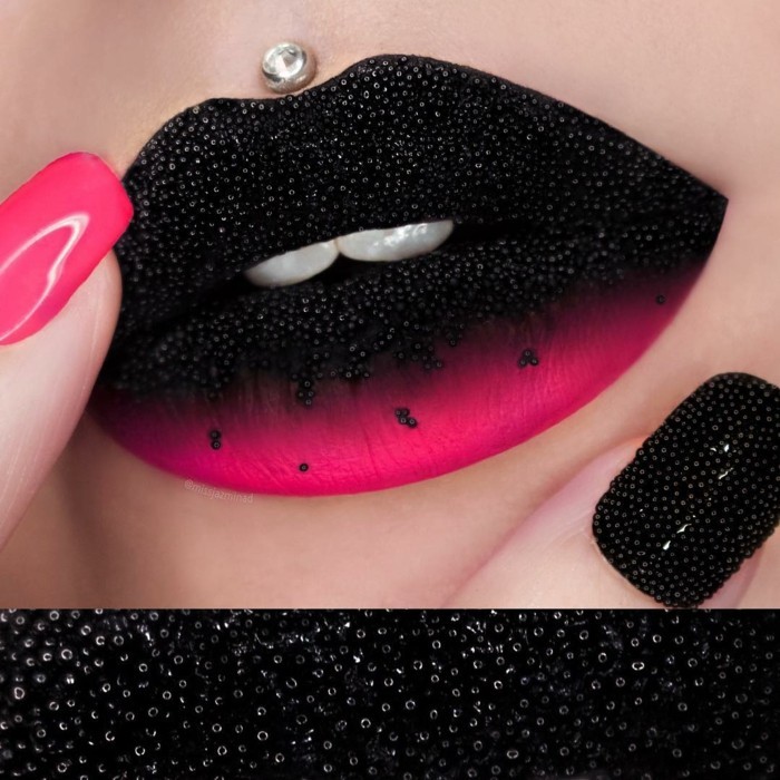 lippenstift make up nageldesign kaviar pink