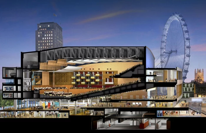 massivhaus bauen london southbank centre skizze bauplan