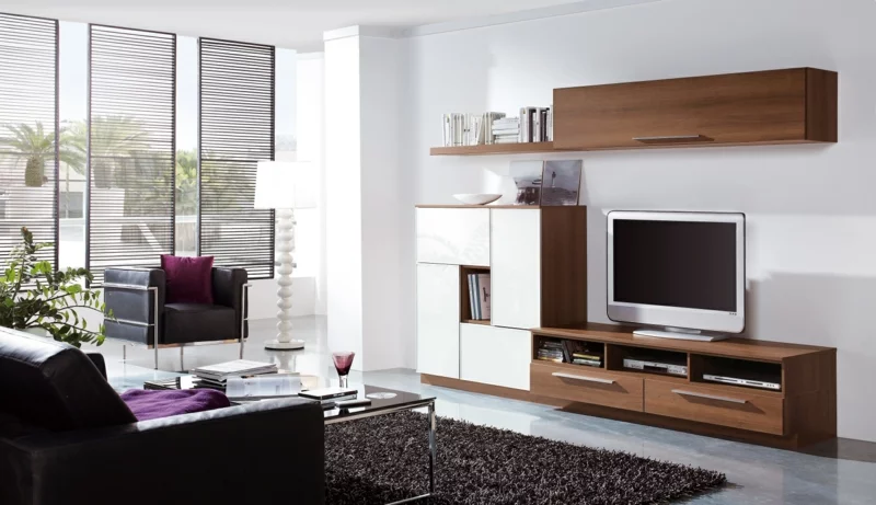 moderne Wohnwand Design Wandregale Wohnzimmer Möbel TV Wände