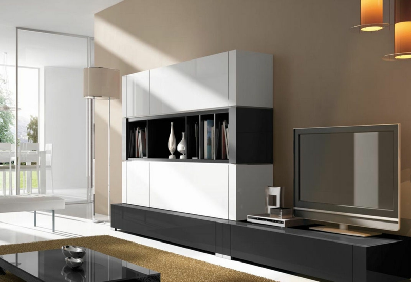 moderne Wohnwand Design praktische Wohnzimmer Möbel TV Wände