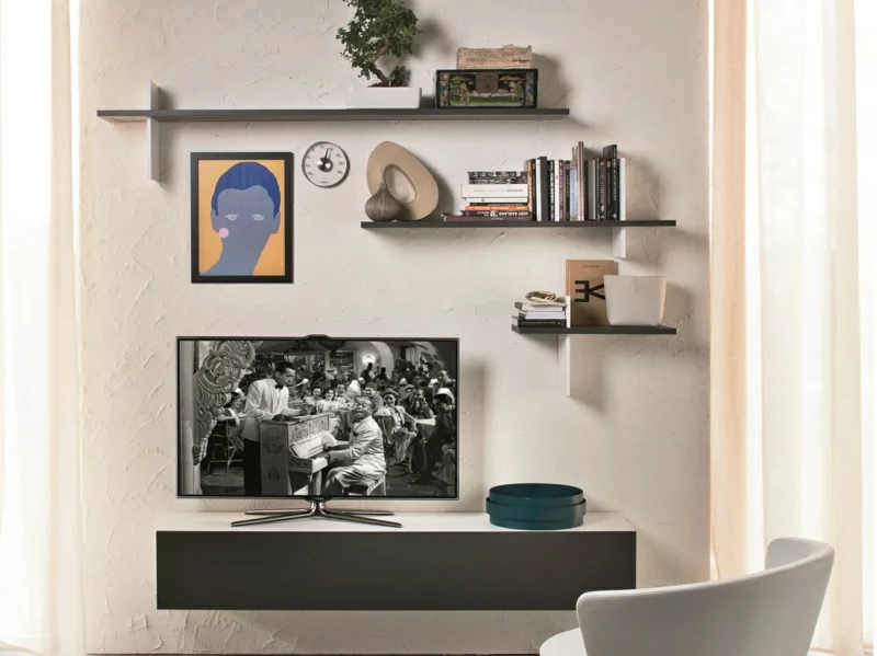 moderne Wohnwand Design verspielt Wandregale Wohnzimmer Möbel TV Wände