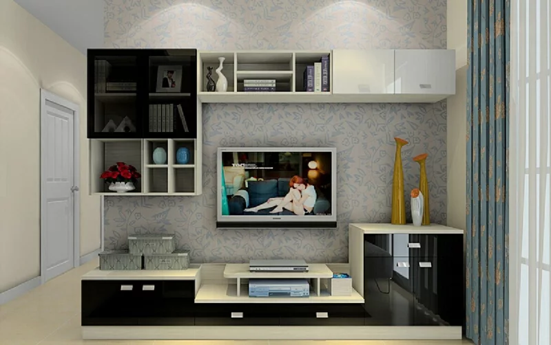 moderne Wohnwand Ideen praktische TV Wände