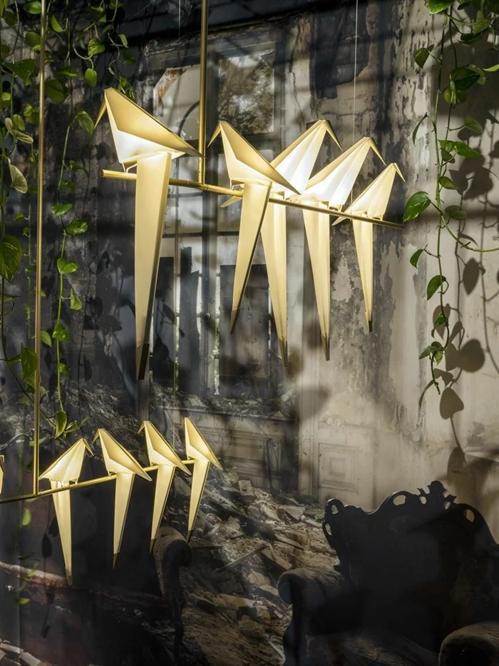 moderne leuchten origami pendelleuchten vögel kronnleuchter stehlampen
