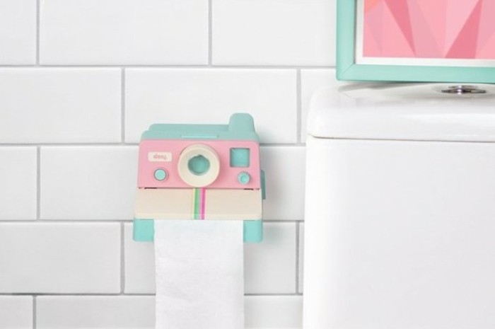 originelle Toilettenpapierhalter Badaccessoires Camera WC Papierhalter Pastellfarben