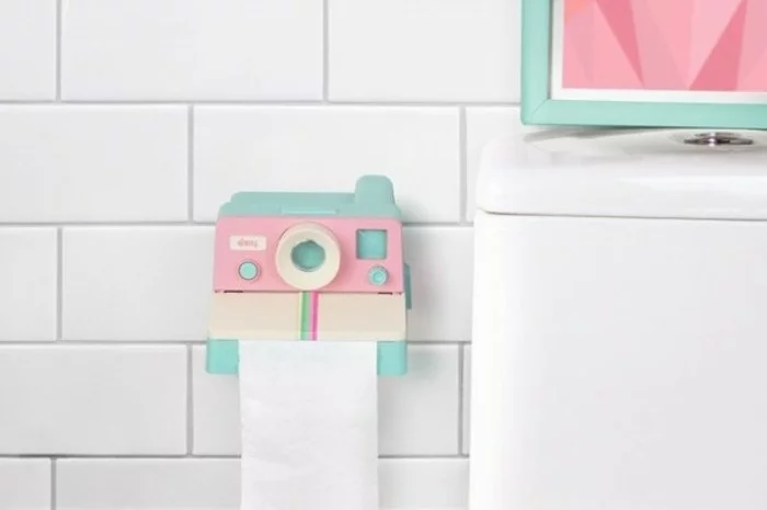 ausgefallene Toilettenpapierhalter Badaccessoires Kamera WC Papierhalter in Pastellfarben