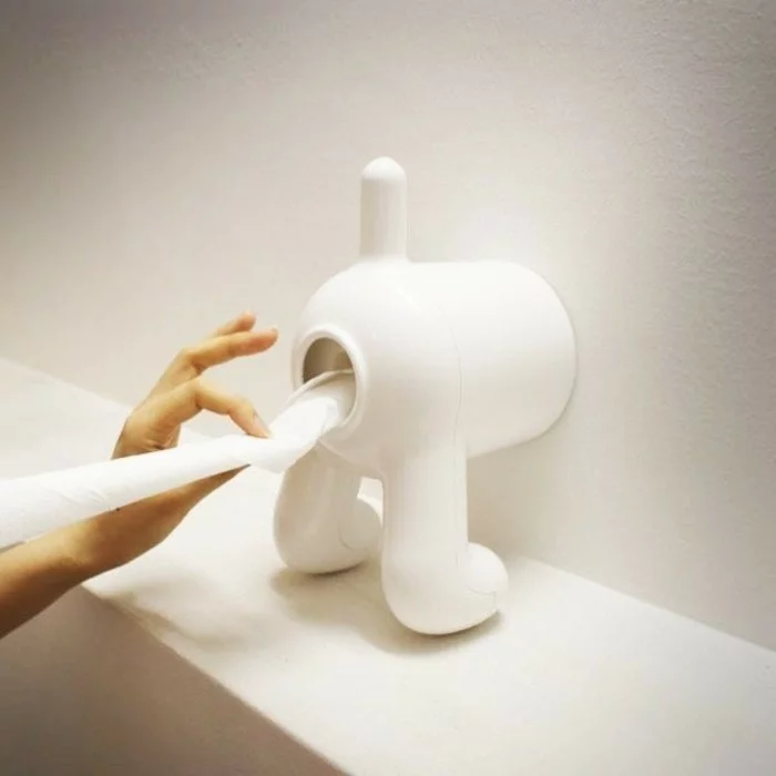 originelle Toilettenpapierhalter WC Accessoires lustiges Design aus weißem Porzellan