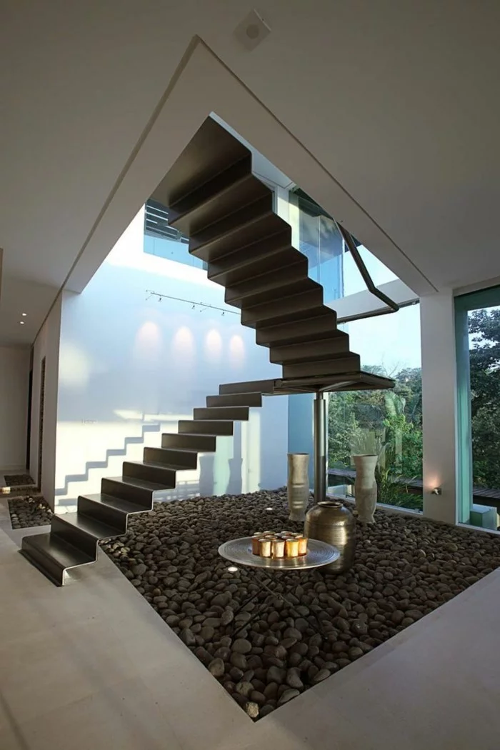 treppengestaltung innentreppen futuristisches design moderne innenarchitektur