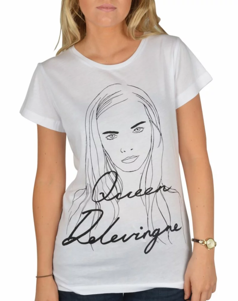 vegane Mode black score queen cara delevingne t-shirt