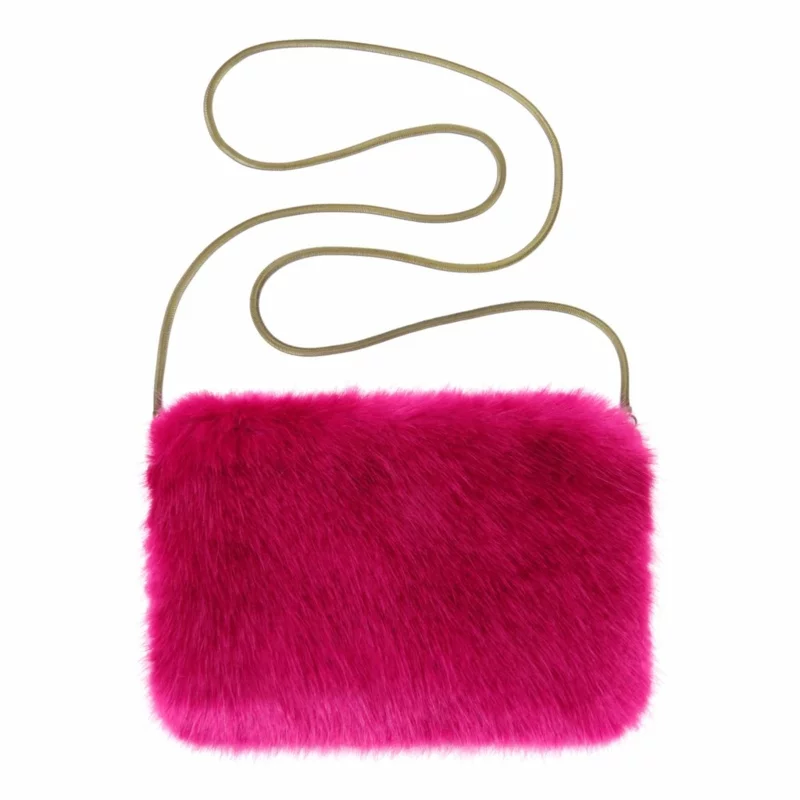 vegane mode helen moore accessories magenta chain bag