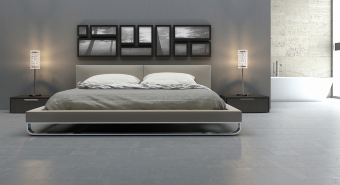 wohnideen schlafzimmer einrichtungsideen grau minimalistisch
