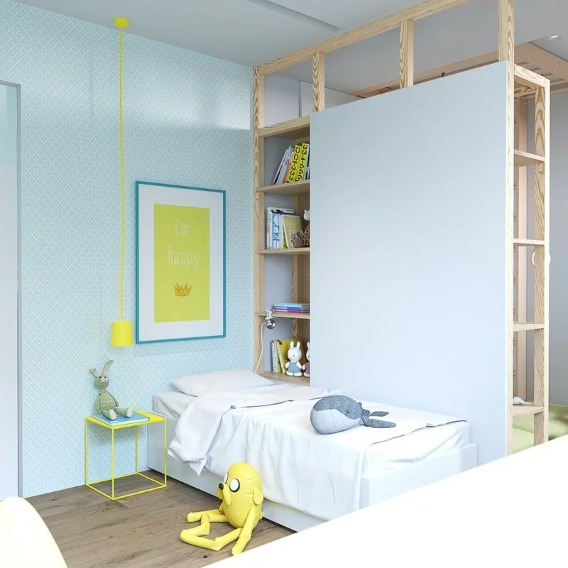 Kinderzimmer skandinavisch einrichten grelle Farben skandinavische Deko