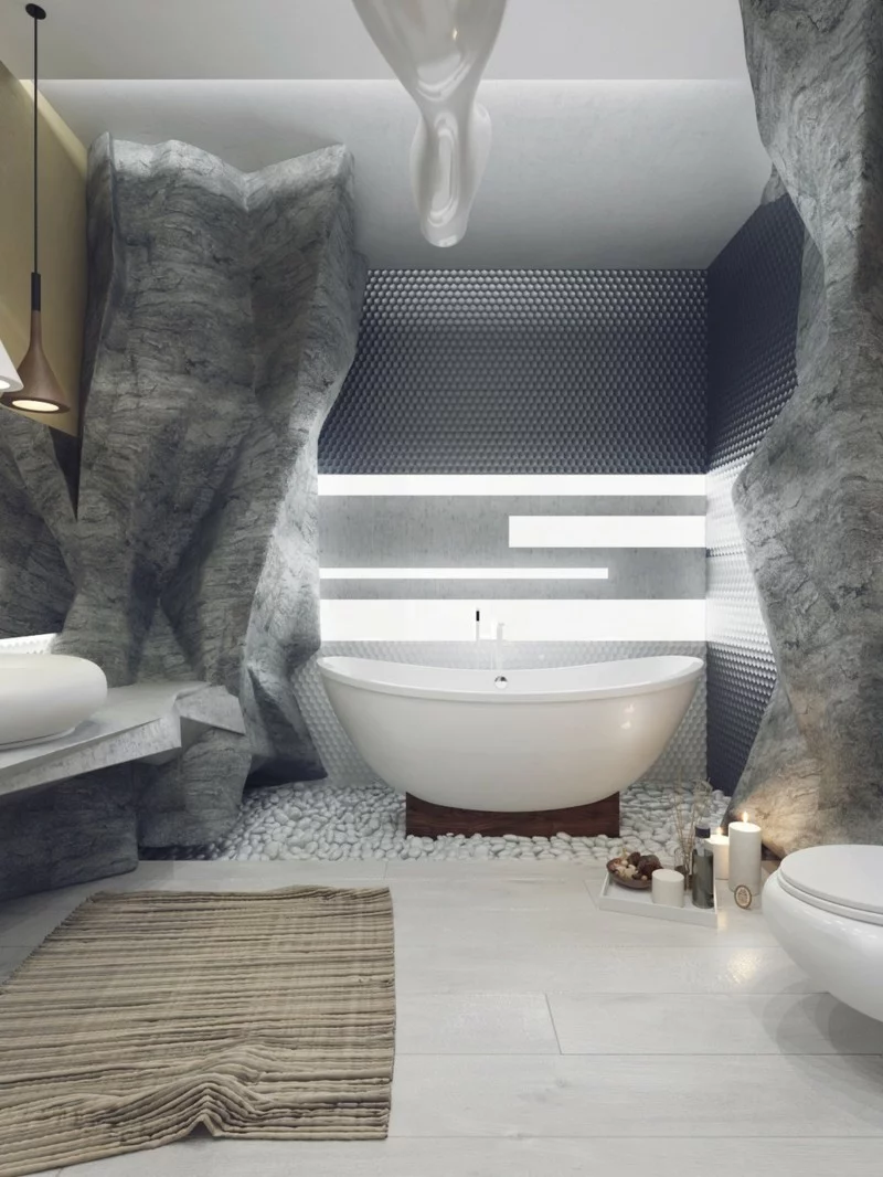 Luxus Badezimmer Einrichtung Bad Höhle freistehende Badezimmer