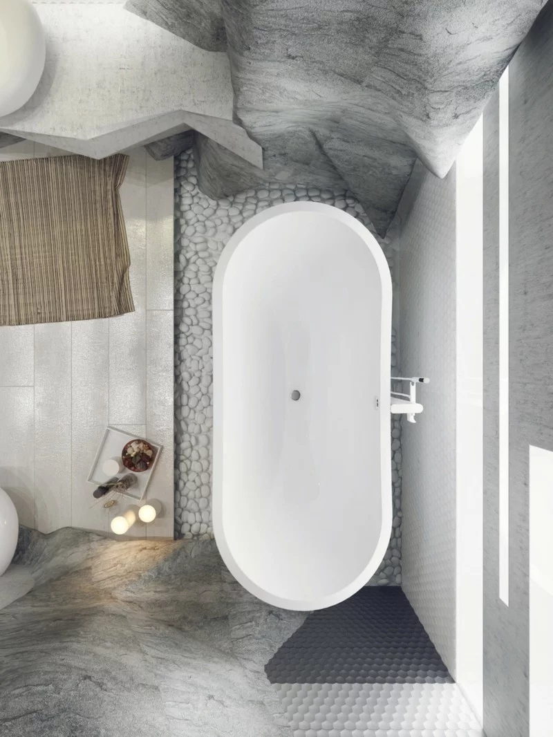 Luxus Badezimmer Einrichtung Bad Höhle freistehende Badezimmer von oben