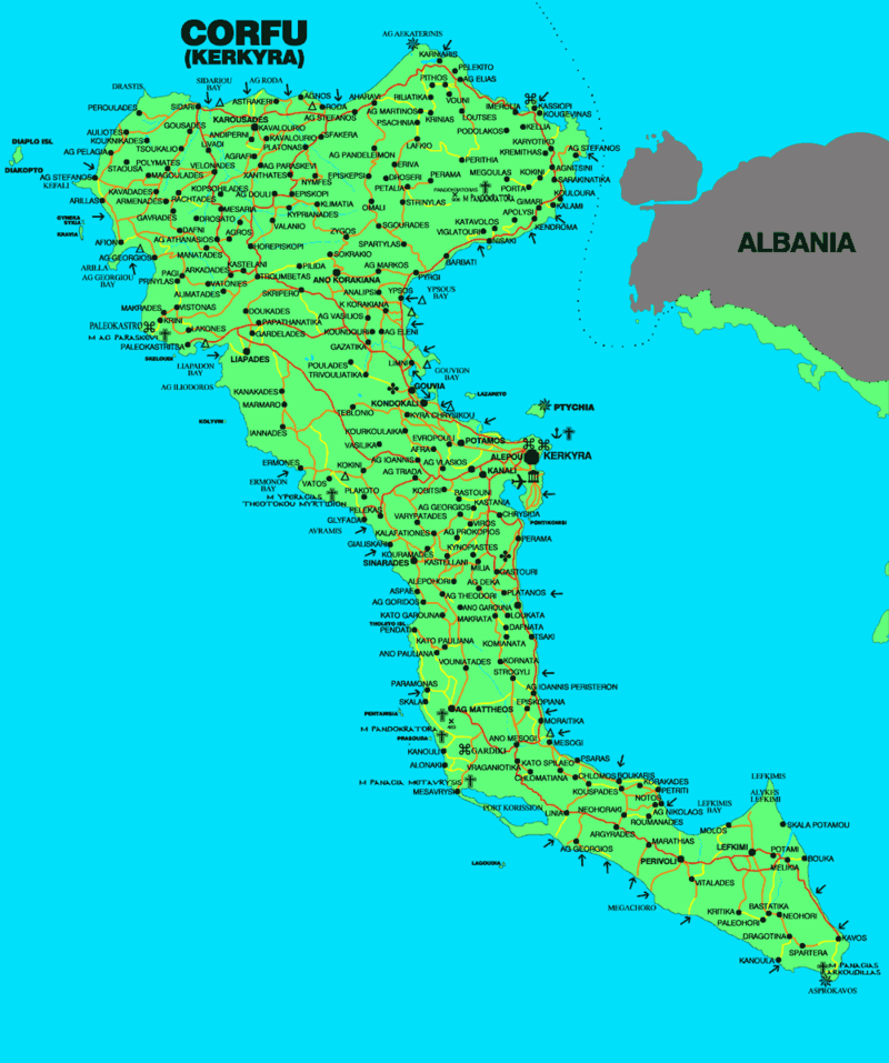 Nach Korfu reisen Landkarte