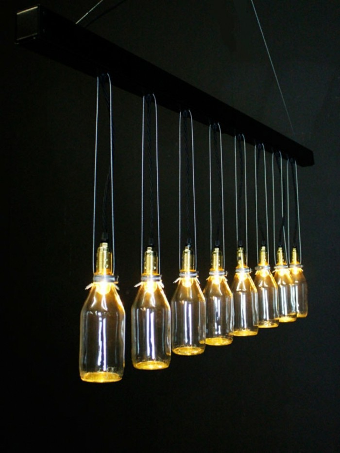 ausgefallene lampen ausgefallener leuchter milchflaschen