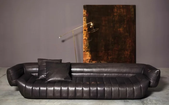 baxter sofa tactile couch leder glatt moderne stehlampe