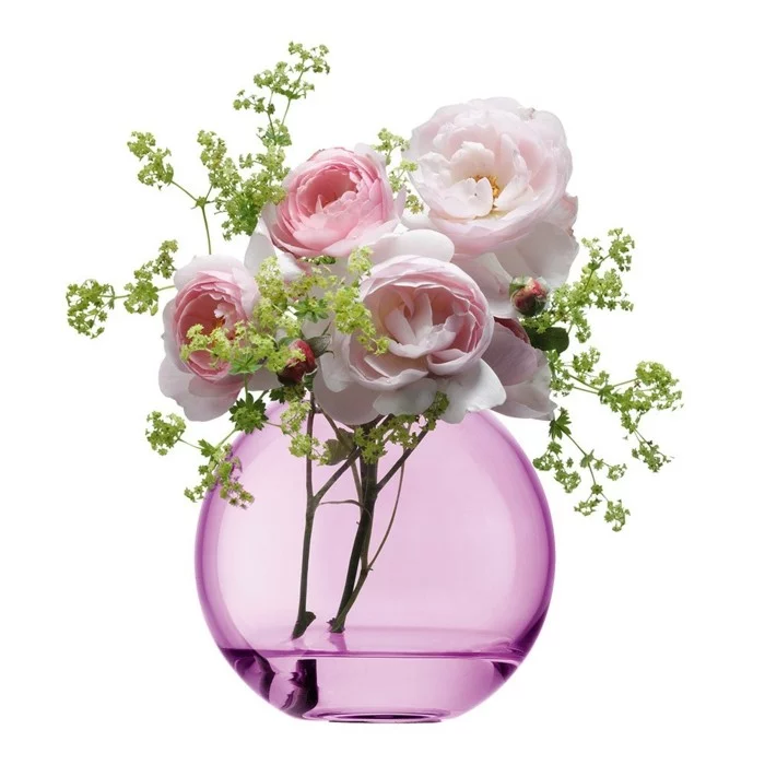 blumenvase buntes glas rosa polka vase klein rosen