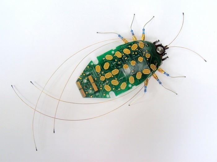 computerteile upcycling käfer insekten umweltfreundliche kunst