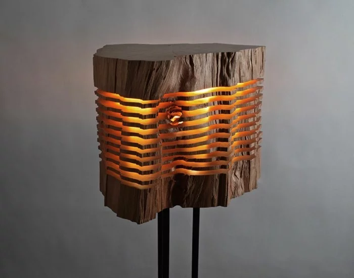 designer lampen brennholz leuchte lampion stehleuchte