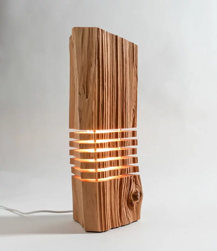 designer lampen brennholz leuchte naturholz