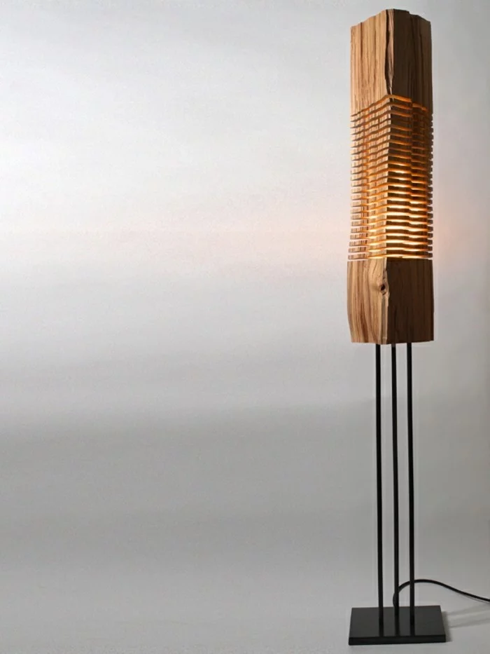 designer lampen brennholz naturholz lampion design