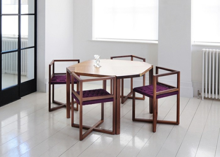 designer möbel holzmöbel tisch stühle geometrische formen