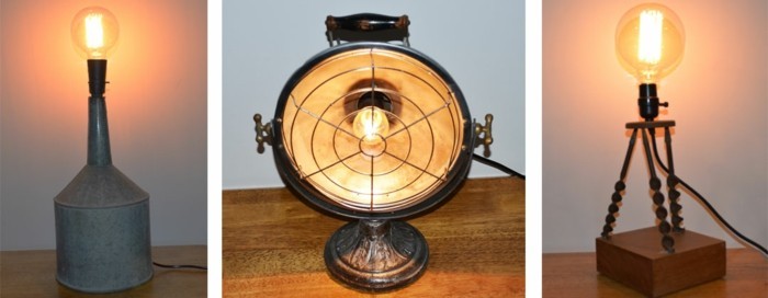 diy lampe alte materialien wiederverwenden vintage