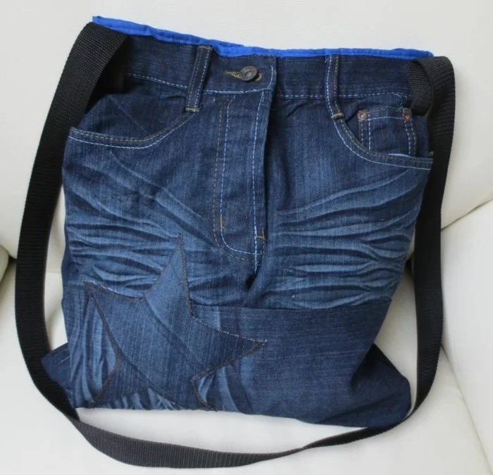 einfache bastelideen tasche nähen alte jeans wiederverwenden