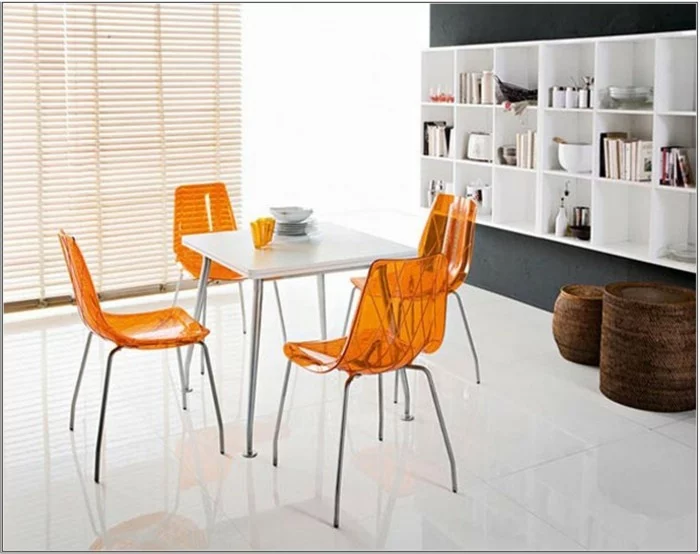 esszimmerstühle wohnideen einrichtungsbeispiele deko ideen nachhaltige mode orange