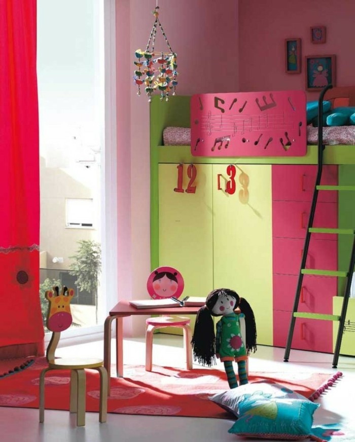 kinderzimmer hochbett farbige schubladen coole kindermöbel