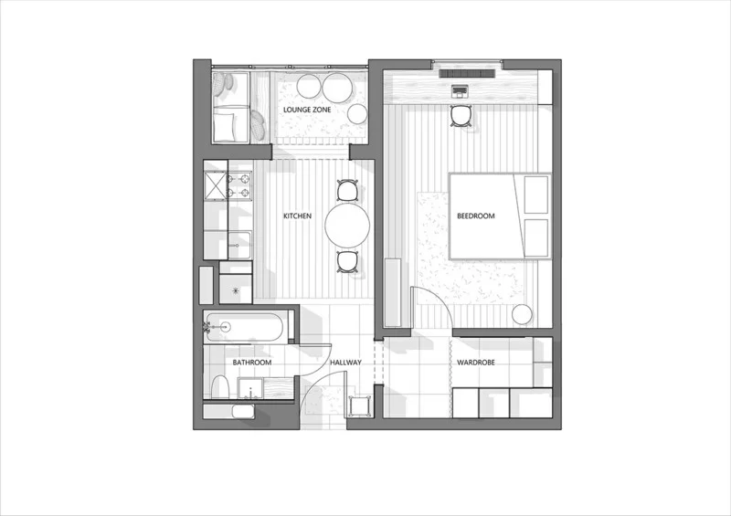 kleine Wohnung einrichten Ideen Wohnplan